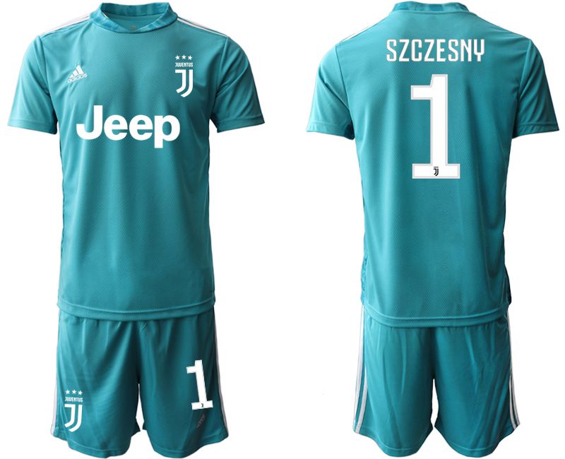Men 2020-2021 club Juventus lake blue goalkeeper #1 Soccer Jerseys->juventus jersey->Soccer Club Jersey